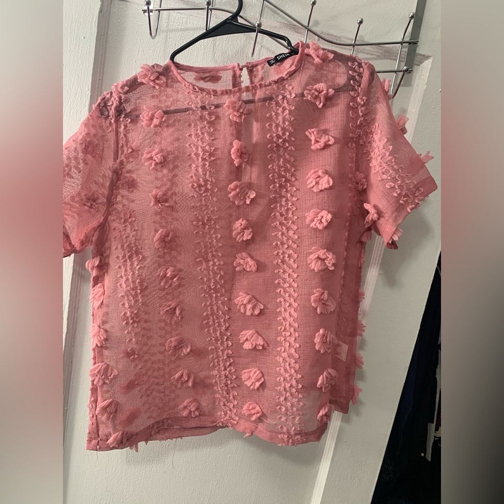 Peach colored SHEIN blouse